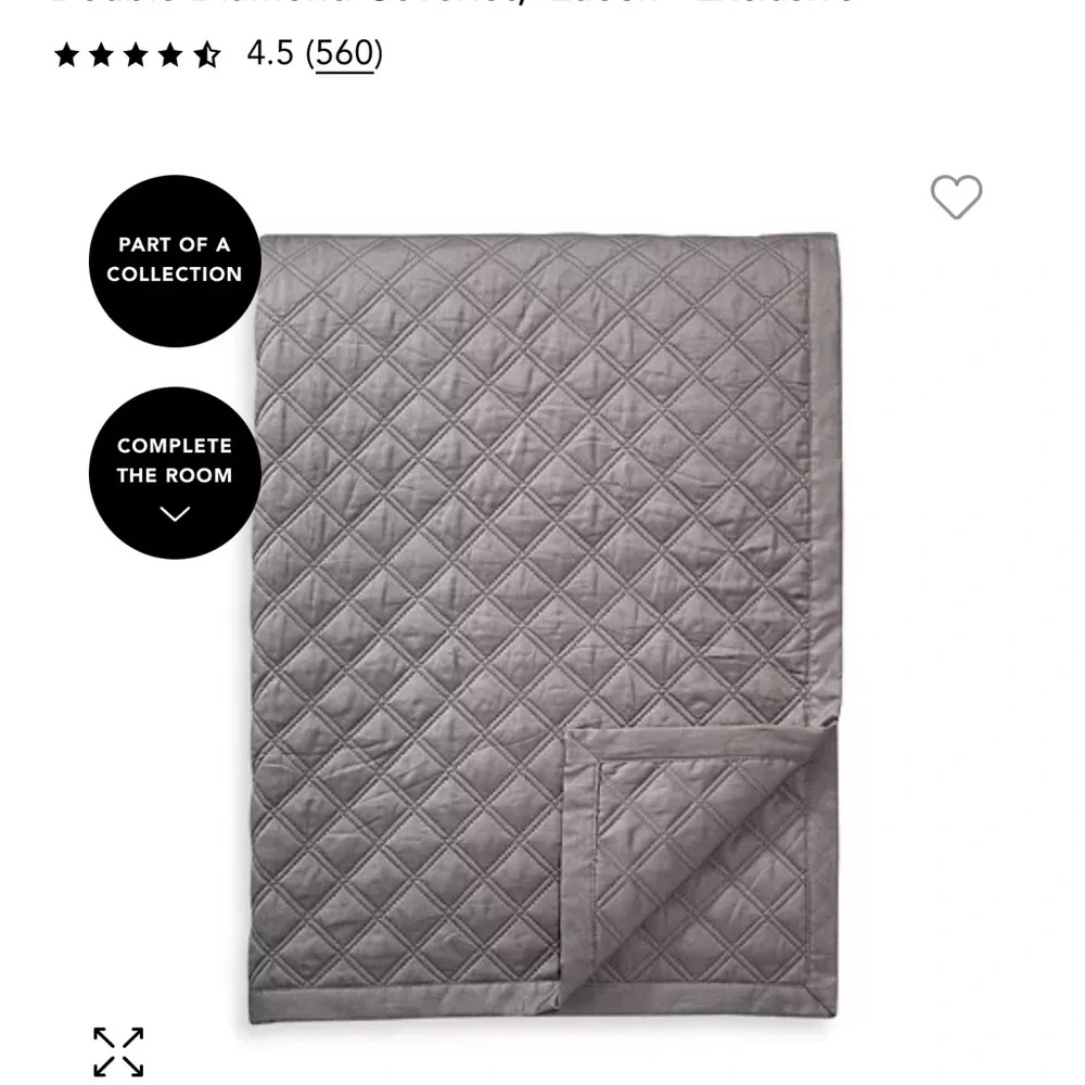 Hudson Park Collection Luxurious Gray Queen Coverlet